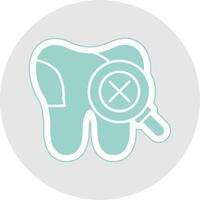 Unhealthy Tooth Glyph Multicolor Sticker Icon vector