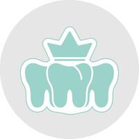 Dental Crown Glyph Multicolor Sticker Icon vector