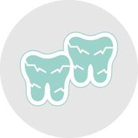 Tooth Damaged Glyph Multicolor Sticker Icon vector