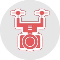 Camera Drone Glyph Multicolor Sticker Icon vector