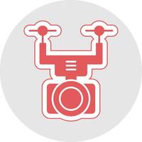 Camera Drone Glyph Multicolor Sticker Icon vector