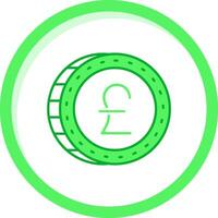 libra verde mezcla icono vector