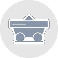 Trolley Glyph Multicolor Sticker Icon vector