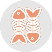 Fishbone Glyph Multicolor Sticker Icon vector