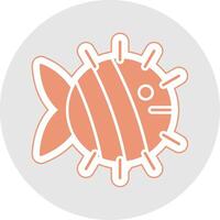 Fish Glyph Multicolor Sticker Icon vector