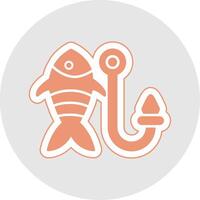 Fishhook Glyph Multicolor Sticker Icon vector