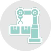 Industrial Robot Glyph Multicolor Sticker Icon vector