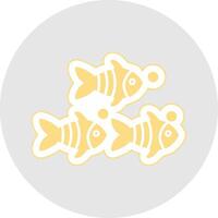 Fish Glyph Multicolor Sticker Icon vector