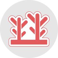 Coral Glyph Multicolor Sticker Icon vector