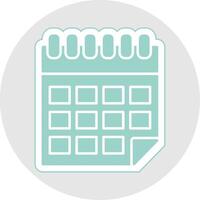 calendario glifo multicolor pegatina icono vector