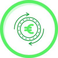 euro verde mezcla icono vector