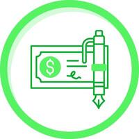 banco cheque verde mezcla icono vector