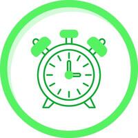 alarma reloj verde mezcla icono vector