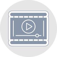 Video Player Glyph Multicolor Sticker Icon vector