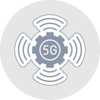 5g glifo multicolor pegatina icono vector