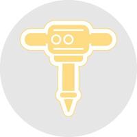 Jackhammer Glyph Multicolor Sticker Icon vector