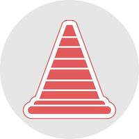 Cone Glyph Multicolor Sticker Icon vector