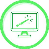 Magic wand Green mix Icon vector