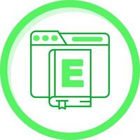 libro electronico verde mezcla icono vector