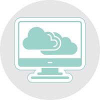 Cloud Glyph Multicolor Sticker Icon vector