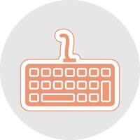 Keyboard Glyph Multicolor Sticker Icon vector