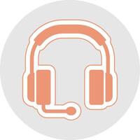 Headphones Glyph Multicolor Sticker Icon vector