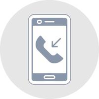 Incoming Call Glyph Multicolor Sticker Icon vector