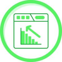 Bar chart Green mix Icon vector