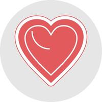 Heart Glyph Multicolor Sticker Icon vector