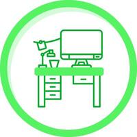 espacio de trabajo verde mezcla icono vector