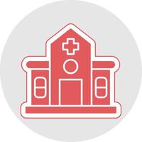 hospital glifo multicolor pegatina icono vector