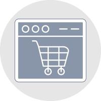 Shopping Cart Glyph Multicolor Sticker Icon vector