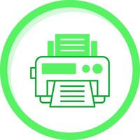 impresora verde mezcla icono vector