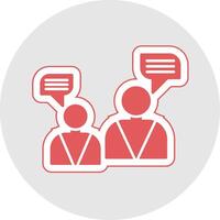 Conversation Glyph Multicolor Sticker Icon vector