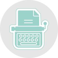 Typewriter Glyph Multicolor Sticker Icon vector