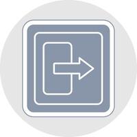 Log Out Glyph Multicolor Sticker Icon vector