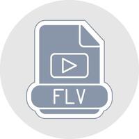 flv glifo multicolor pegatina icono vector