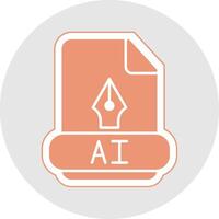 Ai Glyph Multicolor Sticker Icon vector