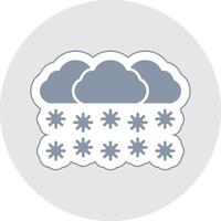 Snowing Glyph Multicolor Sticker Icon vector