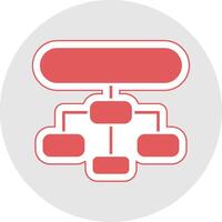 Hierarchical Structure Glyph Multicolor Sticker Icon vector