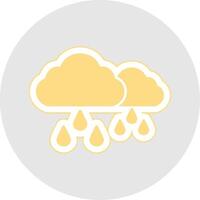 Rainy Glyph Multicolor Sticker Icon vector