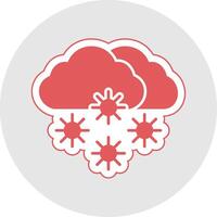 Snowy Glyph Multicolor Sticker Icon vector