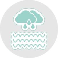 Flood Glyph Multicolor Sticker Icon vector