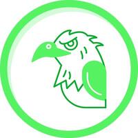 águila verde mezcla icono vector