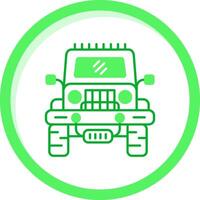 todoterreno verde mezcla icono vector