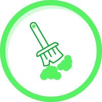 Broom Green mix Icon vector