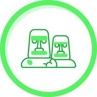 moai verde mezcla icono vector