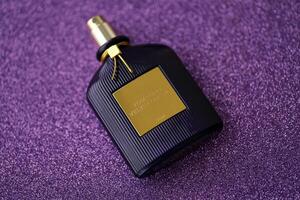 KYIV, UKRAINE - NOVEMBER 27, 2023 Tom Ford velvet orchid fragrance perfume bottle photo