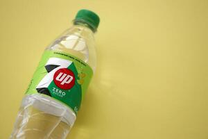 KYIV, UKRAINE - OCTOBER 31, 2023 7up 0,5 liter zero sugar plastic bottle. Seven up owned by Keurig Dr Pepper photo