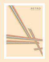 70's abstract Retro Line style aesthetic decoration poster vector